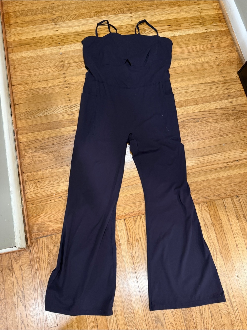 Strappy Navy Wide-Leg Jumpsuit